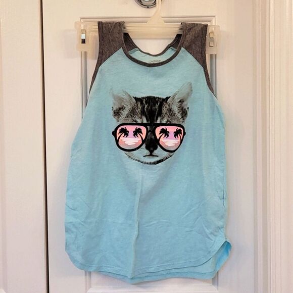3 for $10! Justice Cool Cat Tank Girl Size 10 - Picture 1 of 4